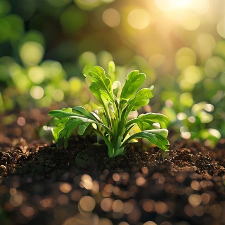 Arugula growing in a home garden