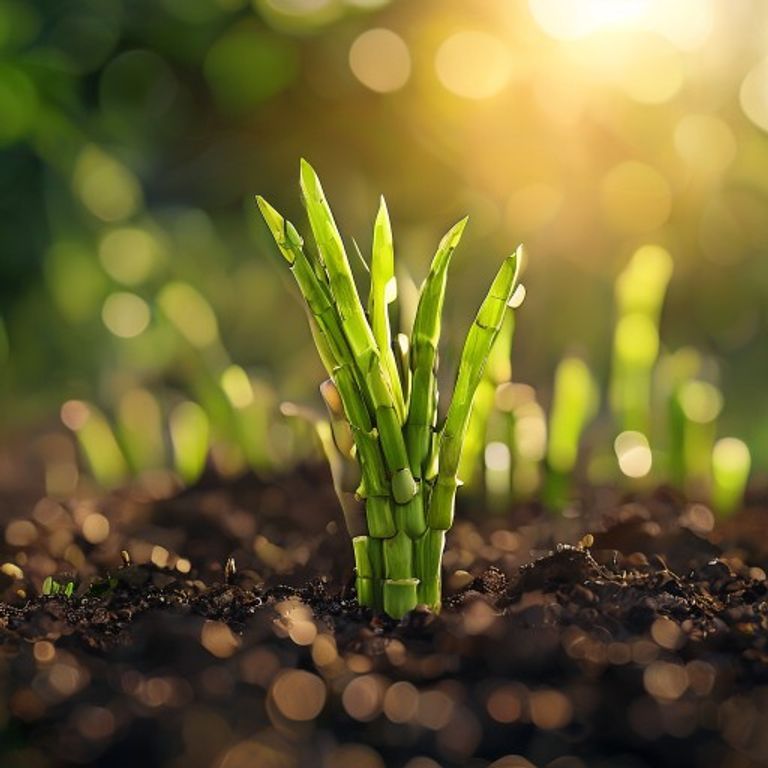 Asparagus growing in a home garden