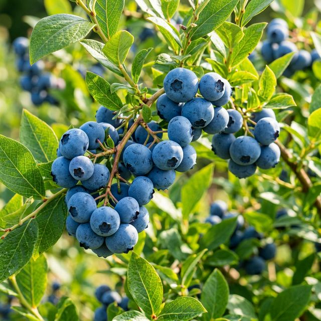 Blueberry growing in a home garden