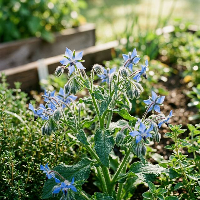 Borage growing in a home garden