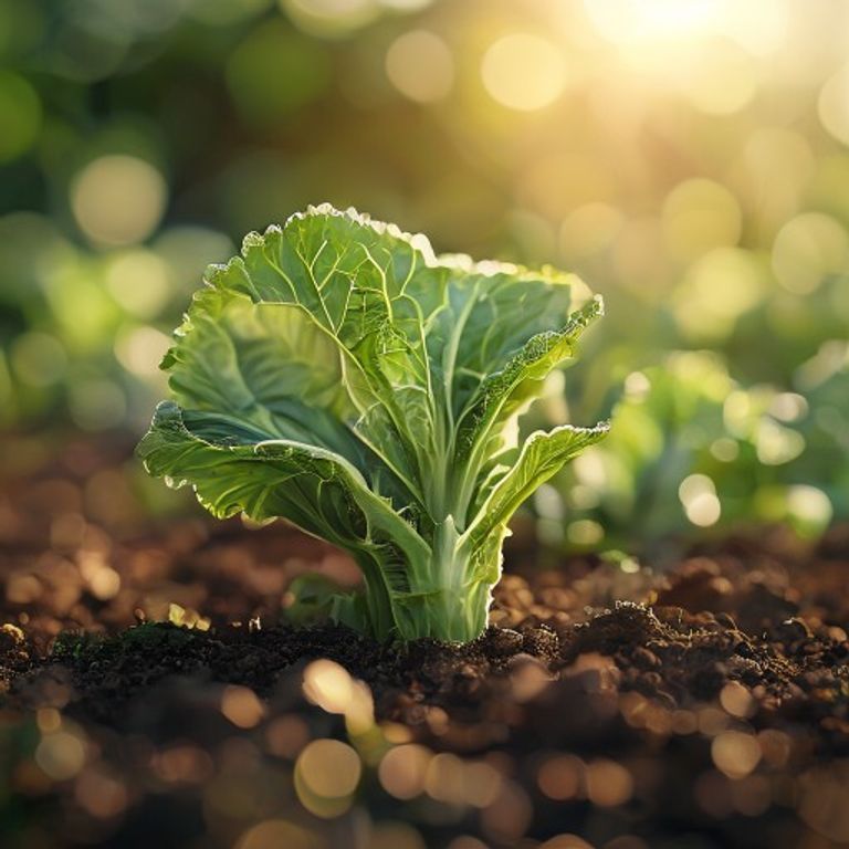 Cabbage growing in a home garden