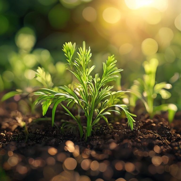 Dill growing in a home garden