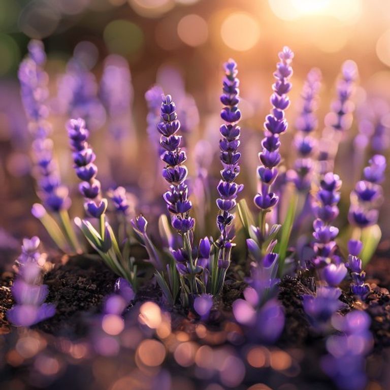 Lavender growing in a home garden