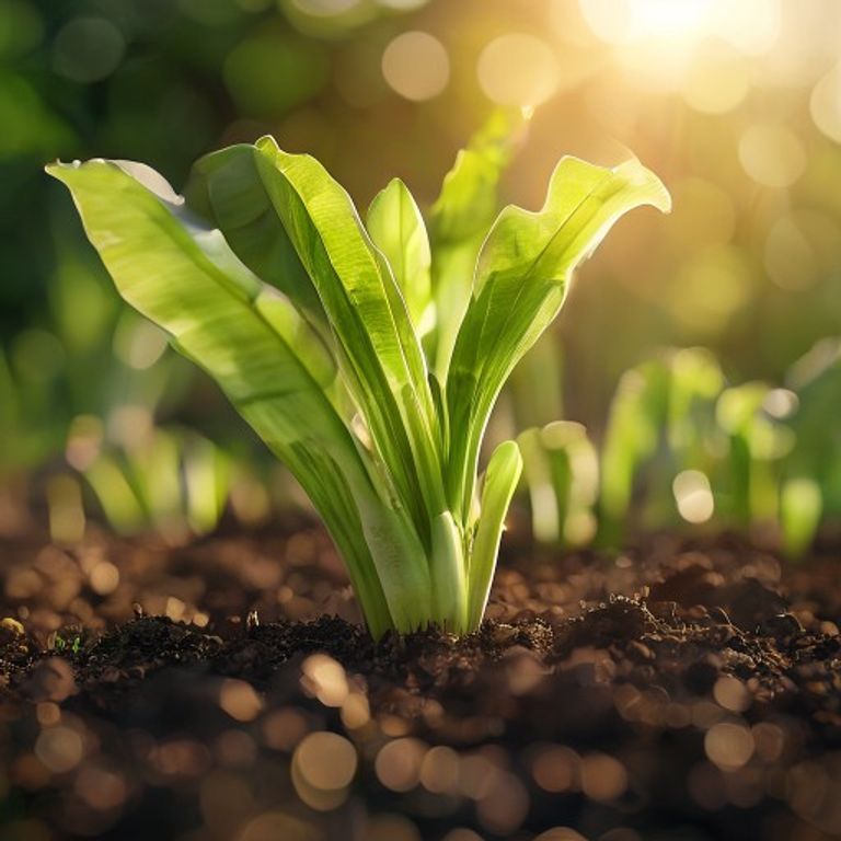 Leek growing in a home garden